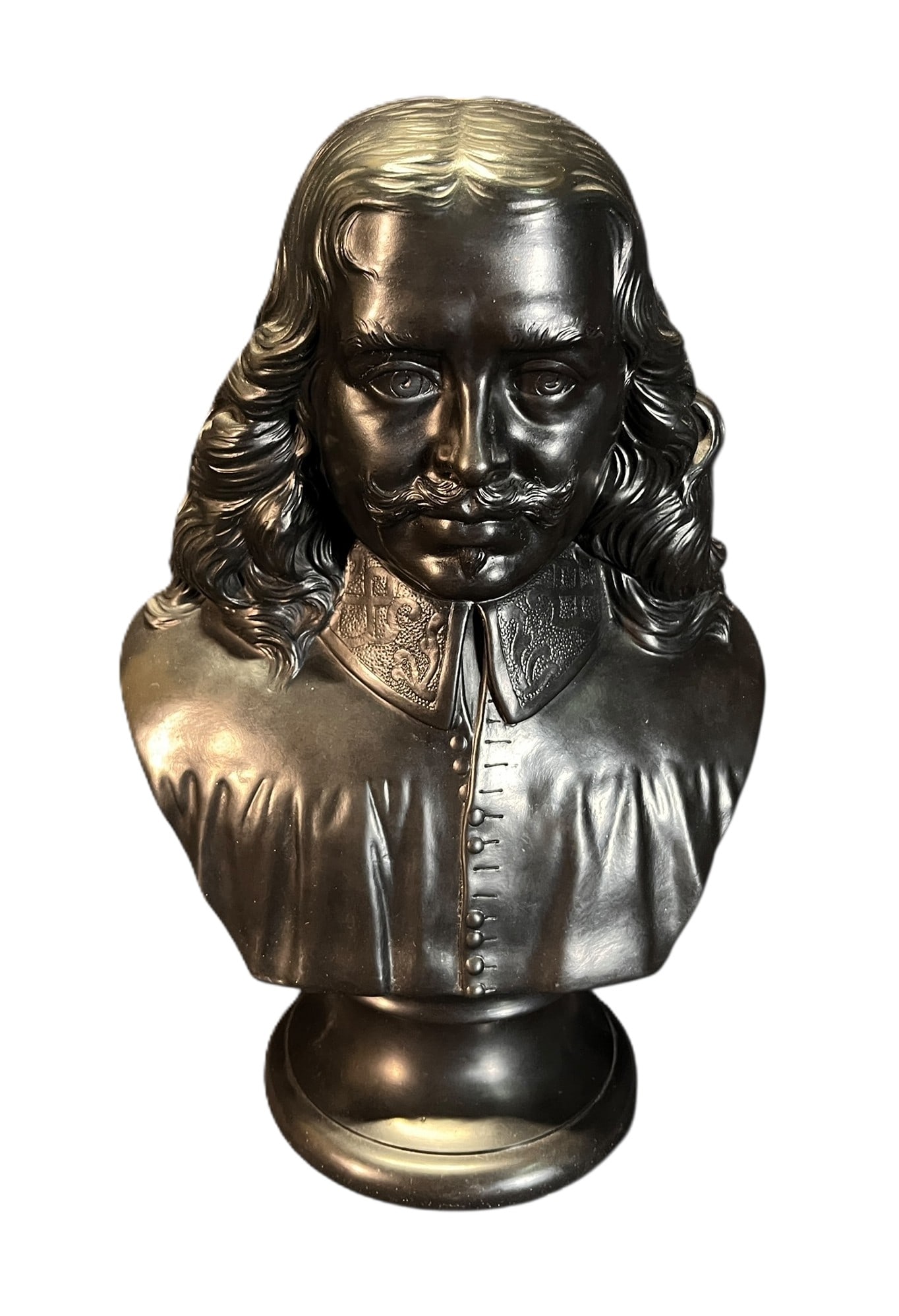 WEDGWOOD BLACK BASALT BUST OF JOHN BUNYAN (1 of 3)