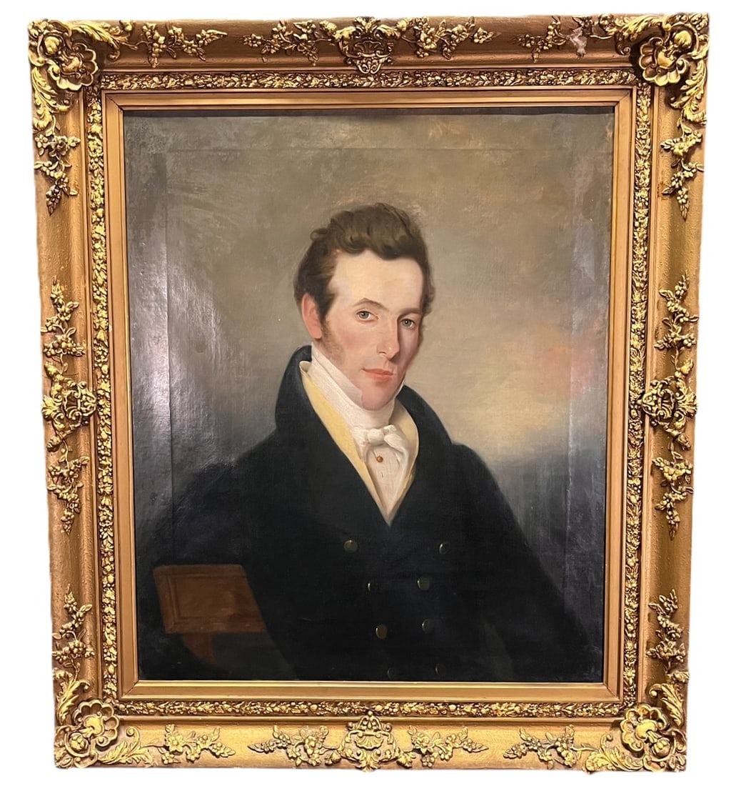 19th CENTURY AMERICAN PORTRAIT OIL ON CANVAS (1 of 8)