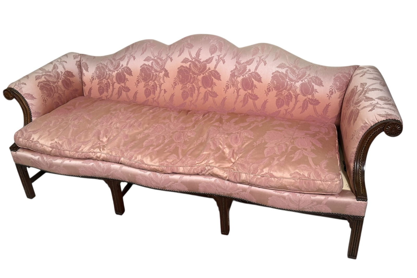 HENREDON CHIPPENDALE STYLE CAMELBACK SOFA (1 of 3)