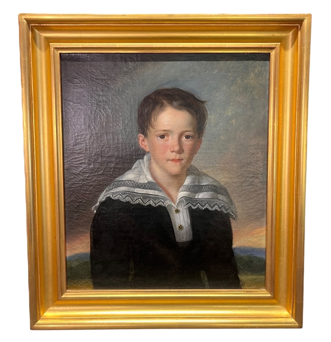 19th CENTURY AMERICAN PORTRAIT OIL ON CANVAS (1 of 9)