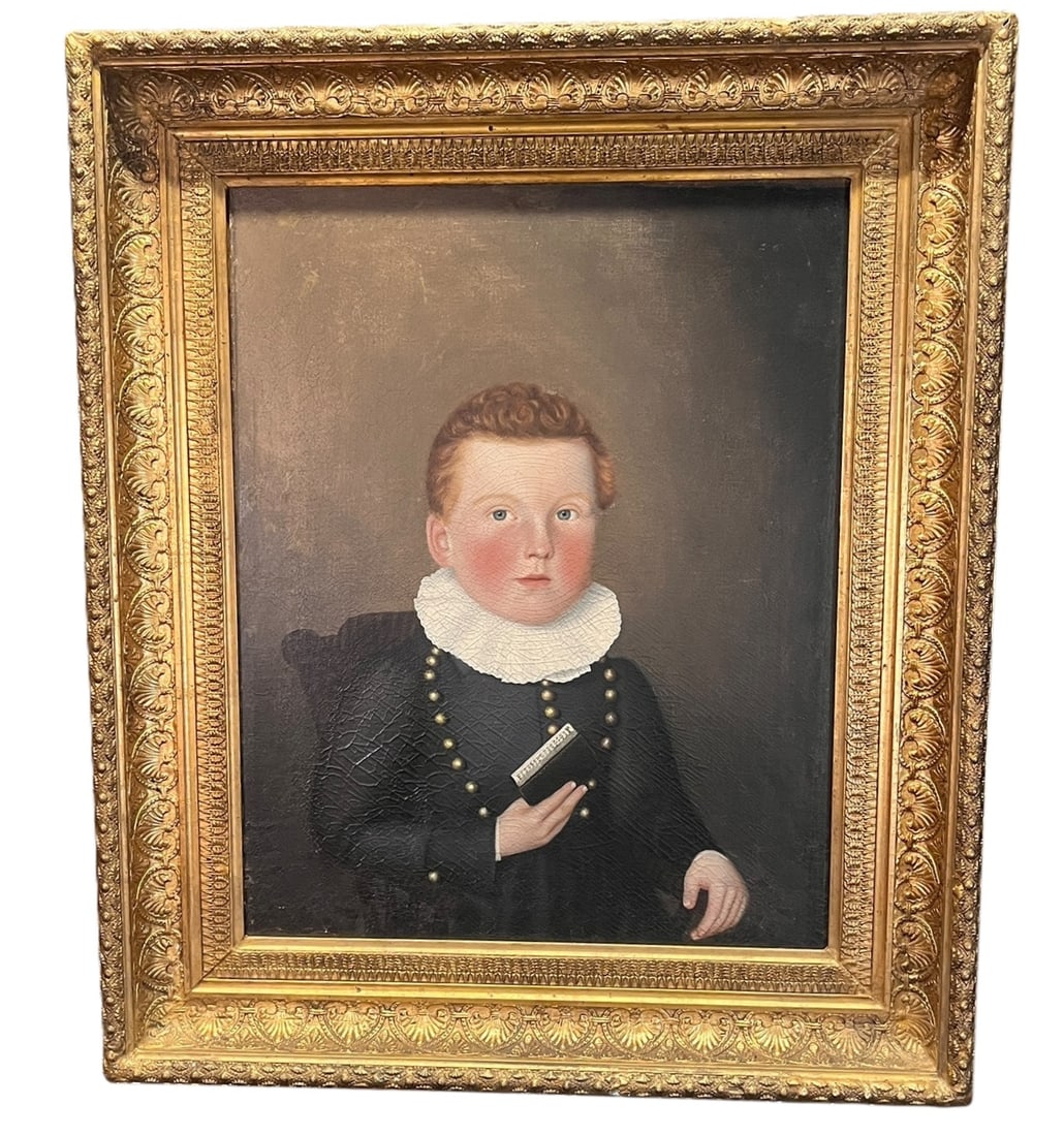 19TH CENTURY AMERICAN PORTRAIT OIL ON CANVAS (1 of 4)