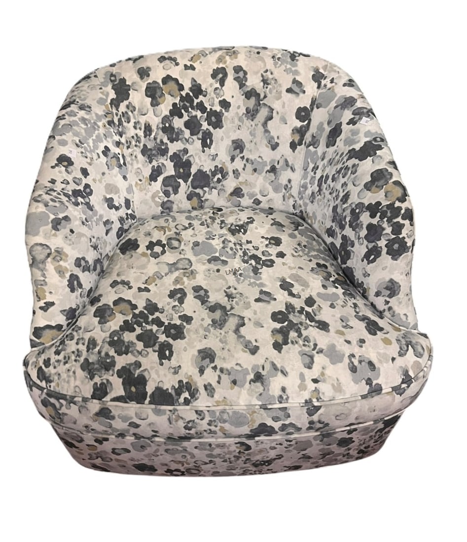 CONTEMPORARY SWIVEL CLUB CHAIR: CONTEMPORARY SWIVEL CLUB CHAIR. Height: 26 in. by Width: 34 in. by Depth: 33 in.