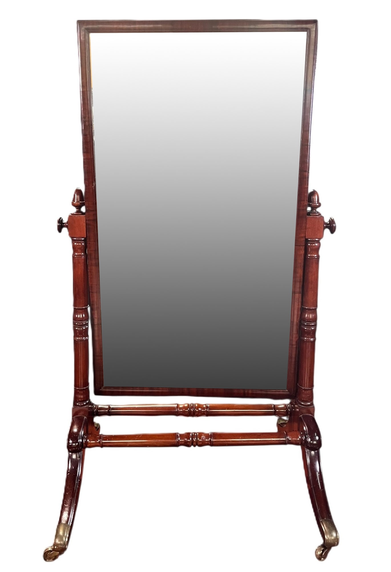 19th CENTURY ENGLISH REGENCY CHEVAL MIRROR (1 of 6)