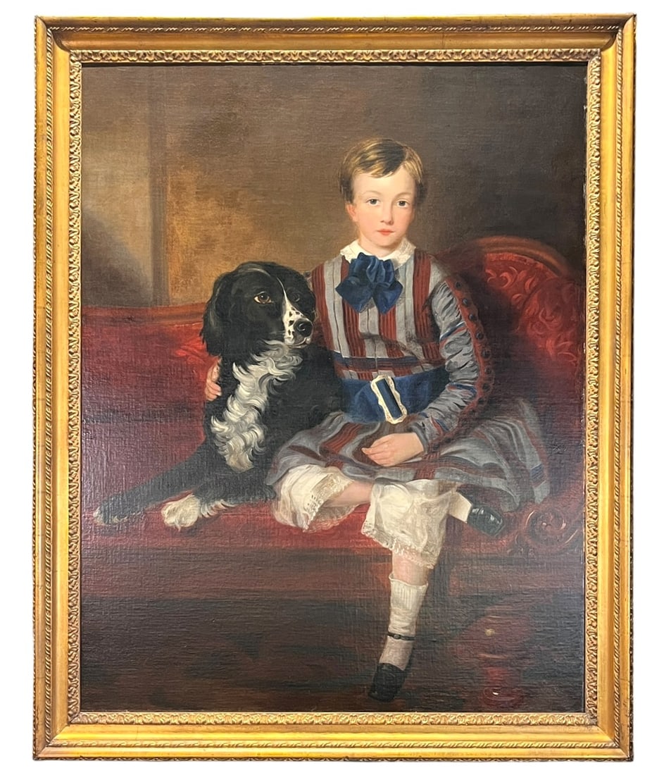 19th CENTURY AMERICAN PORTRAIT OIL ON CANVAS (1 of 5)