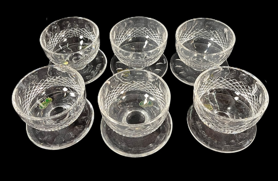 LOT OF SIX  WATERFORD CRYSTAL SHORT BOWLS (1 of 2)