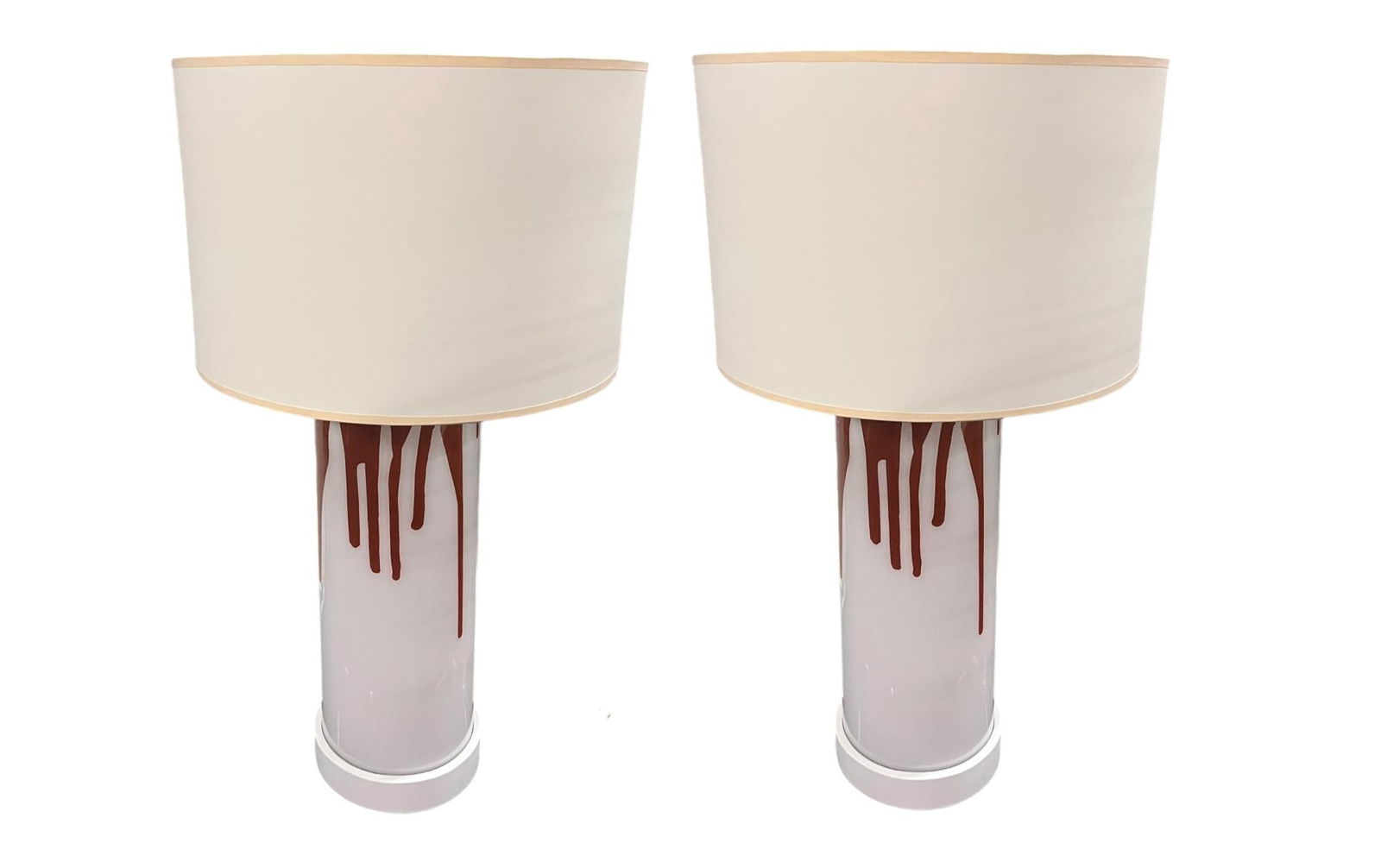 PAIR OF CONTEMPORARY GLASS LAMPS (1 of 4)