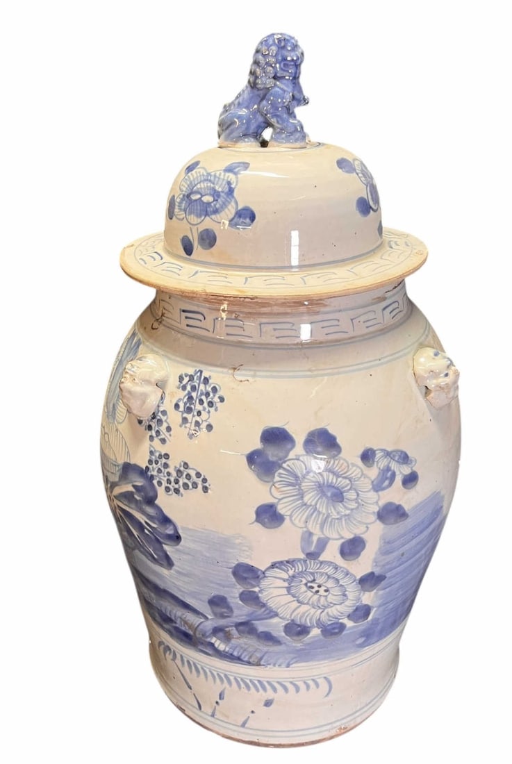 CHINESE PORCELAIN LIDDED GINGER JAR (1 of 4)