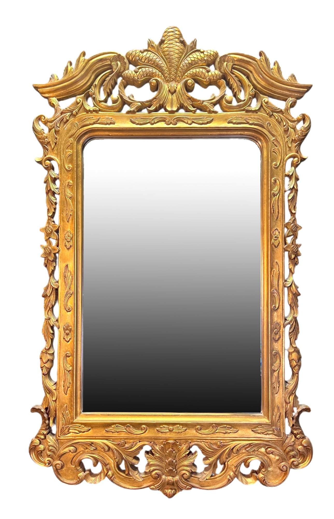 VINTAGE ROCOCO GILT FRAMED BEVELED GLASS MIRROR (1 of 4)
