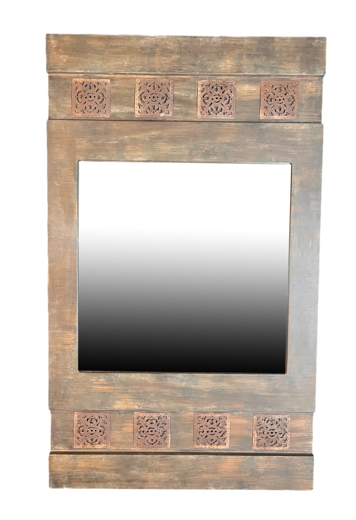 GRAY WASH WOODEN DECORATIVE MIRROR (1 of 3)
