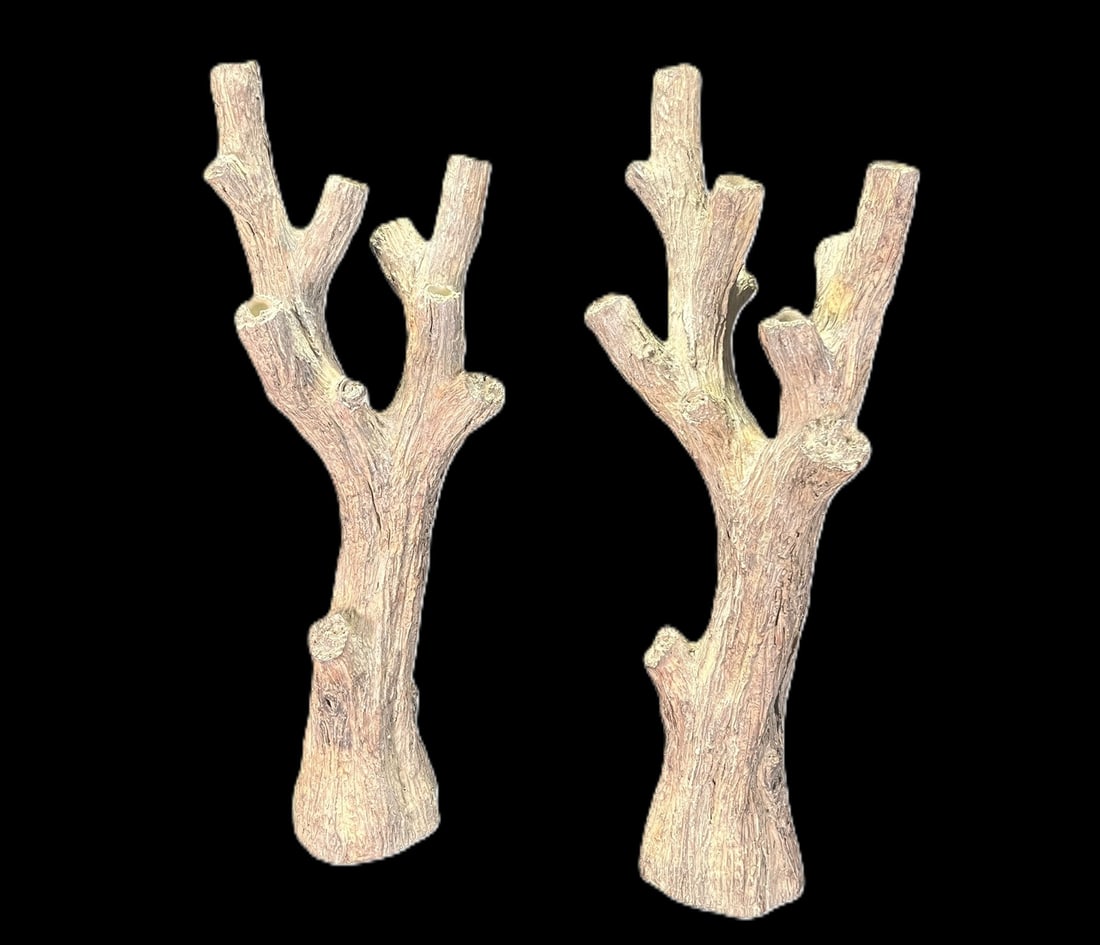 PAIR OF FAUX BOIS CANDLESTICKS (1 of 2)