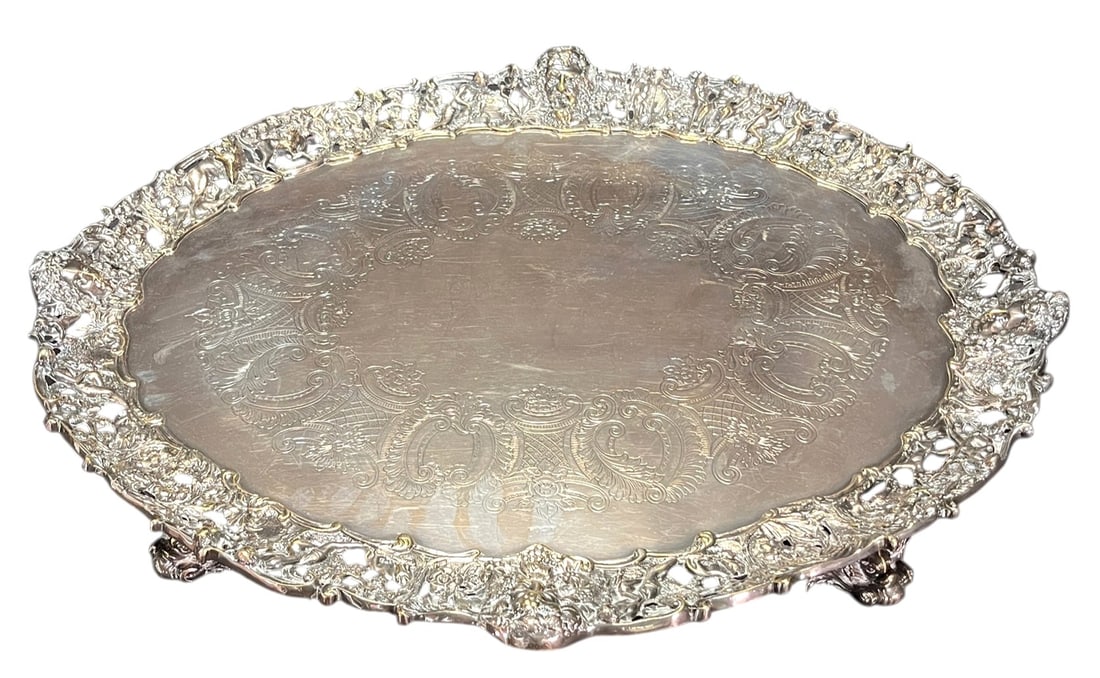 SILVER PLATE SERVING TRAY (1 of 4)