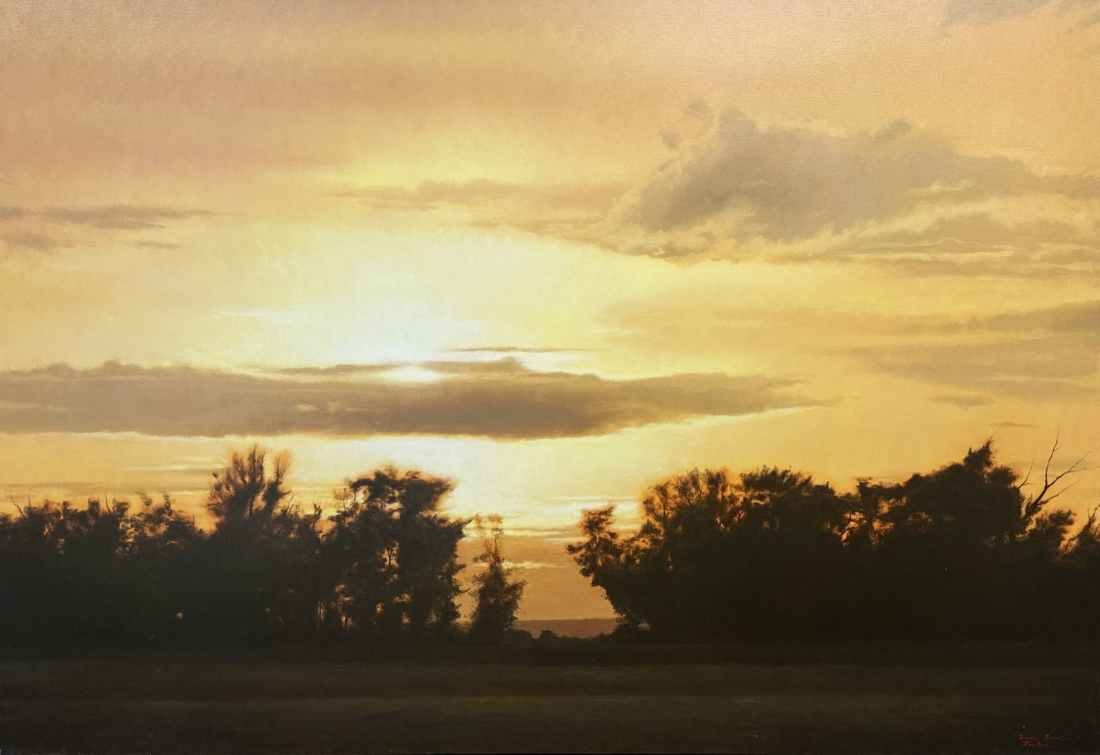 BRUCE BRAINARD "RAPTURE" OIL ON CANVAS PAINTING: BRUCE BRAINARD (SAINT ANTHONY, IDAHO 1962-)"RAPTURE" OIL ON CANVAS PAINTING. UNFRAMED. Height: 48 in. by Width: 72 in. by Depth: 1.5 in.