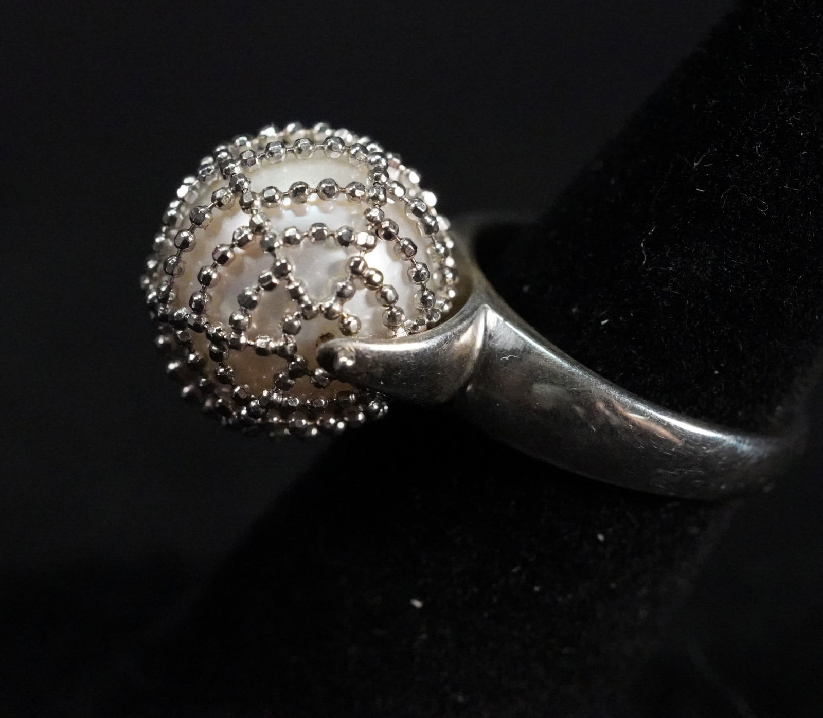 STERLING SILVER 9MM SOUTH SEA PEARL RING (1 of 2)