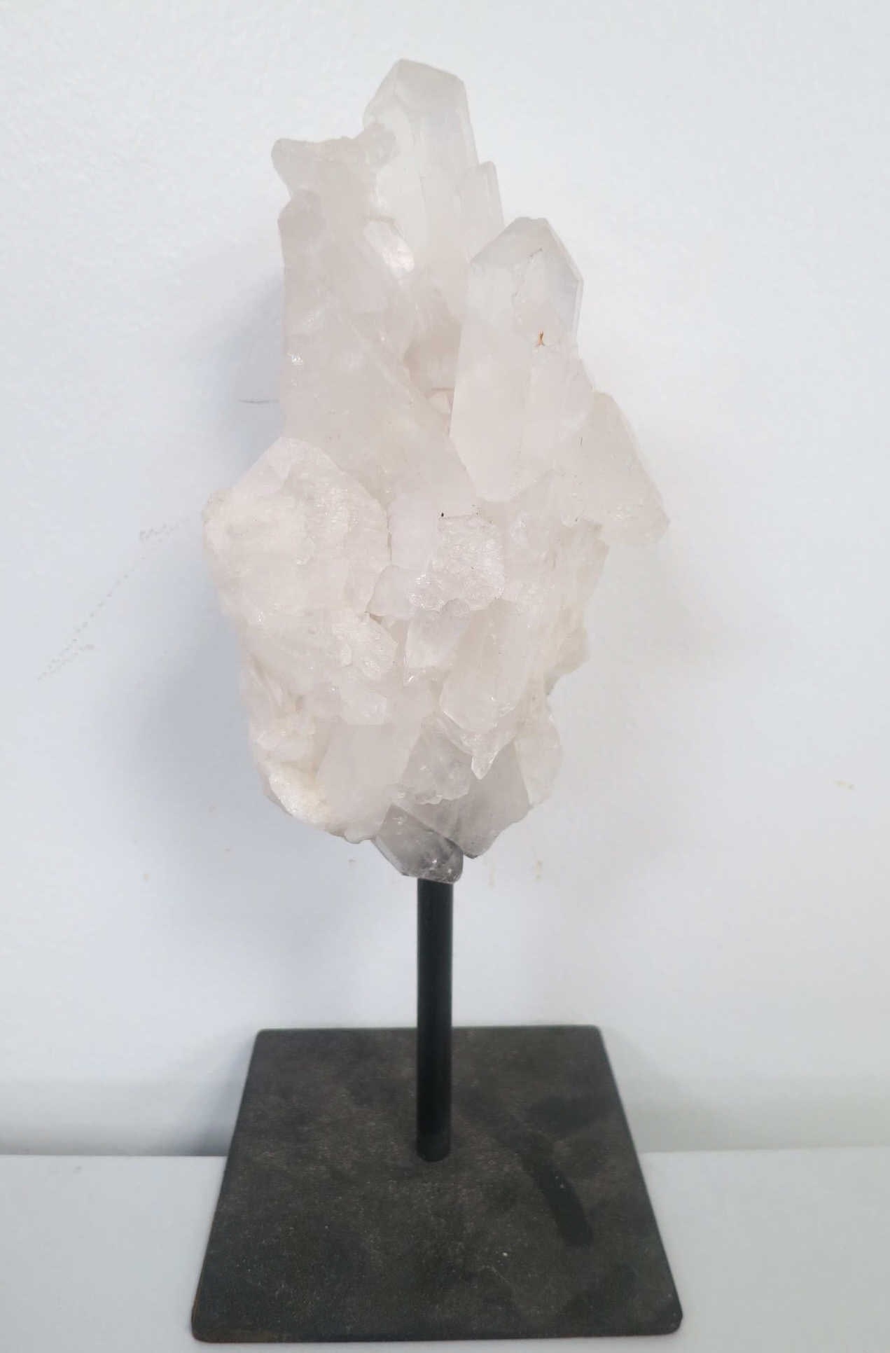 CRYSTAL QUARTZ FORMATION: CRYSTAL QUARTZ FORMATION. Height: 9 3/4 in. by Width: 3.5 & 3.75 in. by Depth: 3.5 & 3.75 in.