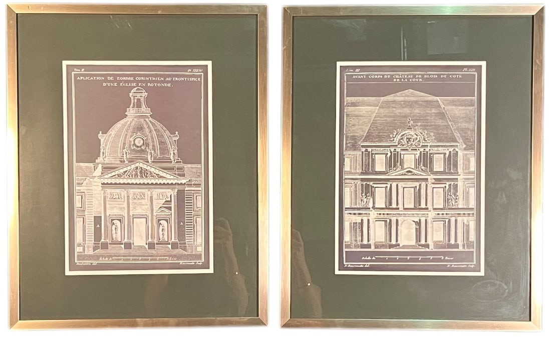 PAIR OF ARCHITECTURE PLATES: PAIR OF ARCHITECTURE PLATES Height: 24.6 in. by Width: 19.7 in.