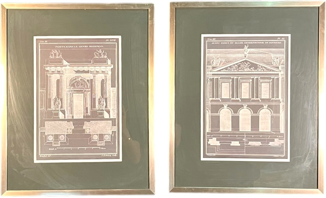 PAIR OF ARCHITECTURE PLATES: PAIR OF ARCHITECTURE PLATES Height: 24.6 in. by Width: 19.7 in.