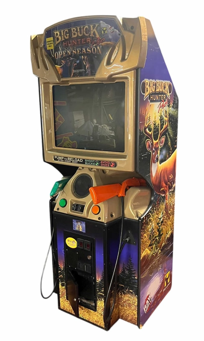 BIG BUCK HUNTER GAME MACHINE: BIG BUCK HUNTER GAME MACHINE Height: 75 in. by Width: 35 in. by Depth: 30 in.