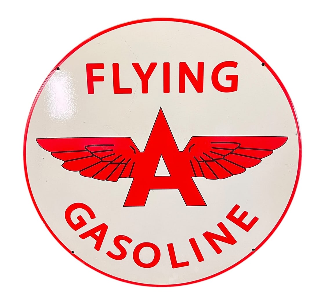 FLYING GASOLINE METAL SIGN: FLYING GASOLINE METAL SIGN Height: 24 in. by Width: 24 in.