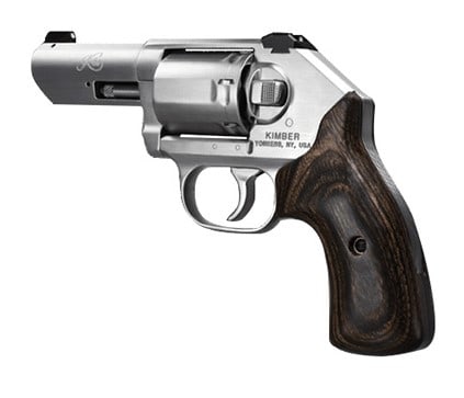KIMBER K6S 357 MAG 3" STAINLESS REVOLVER: Kimber K6s .357 Mag, 3", Stainless Revolver, 3 Dot sights, Large Smooth Walnut Grip. Serial Number RV111299. (L
