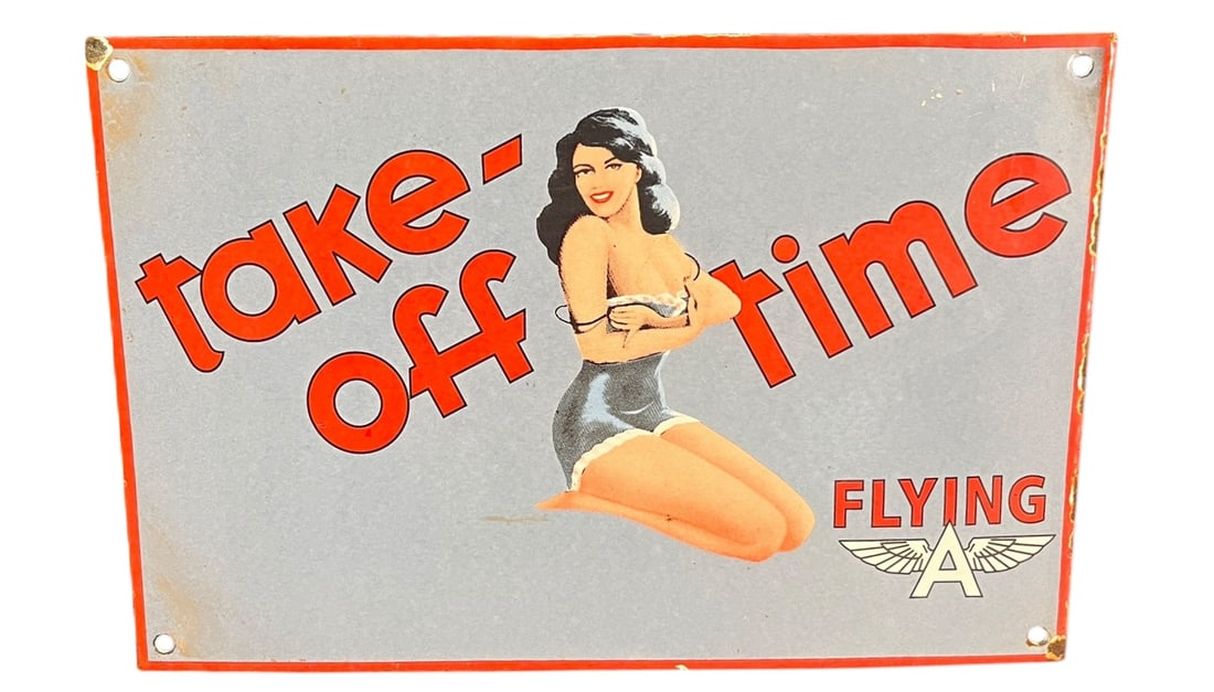 TAKE OFF TIME METAL SIGN: TAKE OFF TIME METAL SIGN Height: 7.8 in. by Width: 12 in.