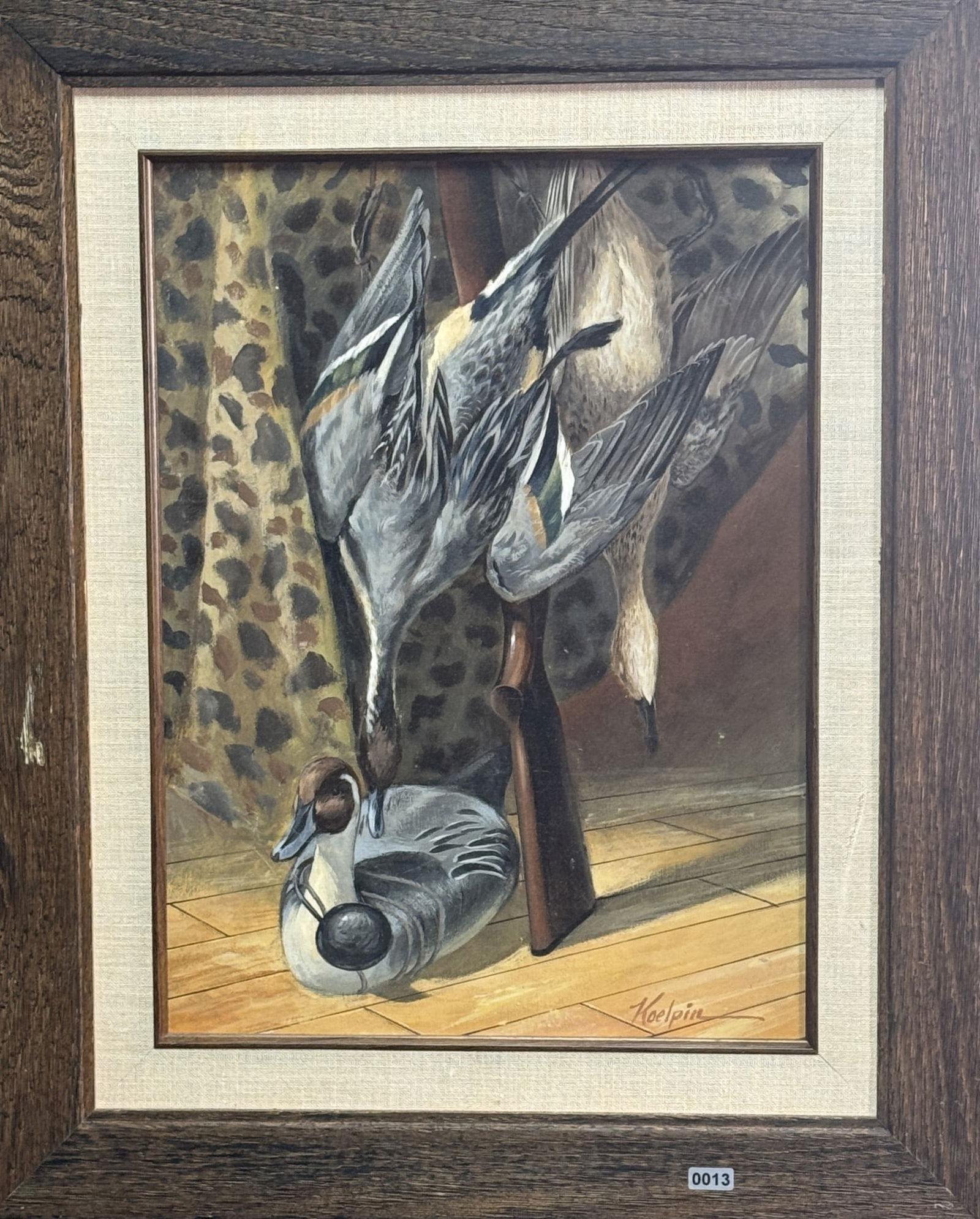 DUCK PASTEL PAINTING SIGNED BY KOELPIN: DUCK PASTEL PAINTING SIGNED BY KOELPIN Height: 22 in. by Width: 18 in.