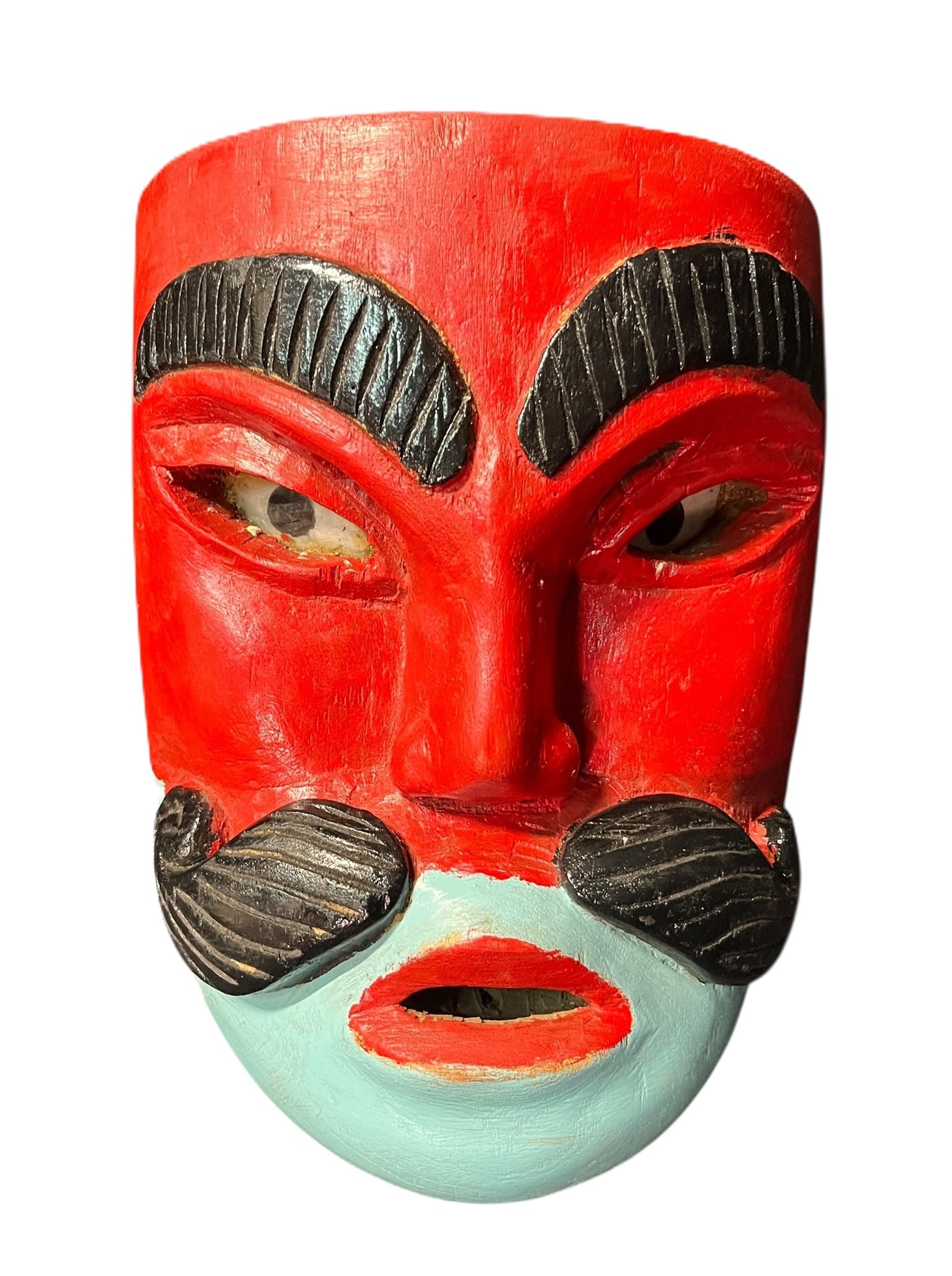 HAND PAINTED FESTIVAL MASK: HAND PAINTED FESTIVAL MASK. Height: 11.5 in. by Width: 8.5 in. by Depth: 5.5 in.