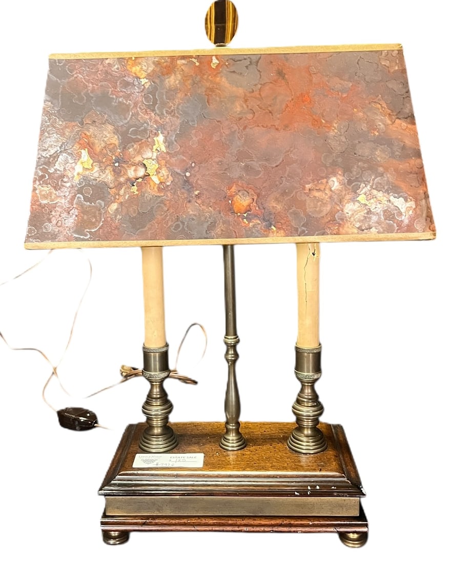 VINTAGE BRASS BOUILLOTTE LAMP: VINTAGE BRASS BOUILLOTTE LAMP. Height: 20 in. by Width: 10 in. by Depth: 6 in.