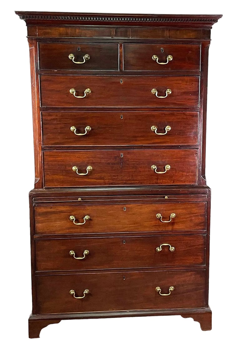 18th CENTURY GEORGE III MAHOGANY CHEST ON CHEST (1 of 10)