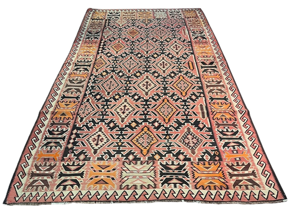 ANTIQUE KILIM RUG: ANTIQUE KILIM RUG. Height: 138 in. by Width: 71 in.