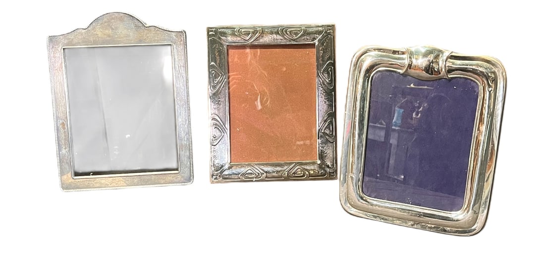 THREE LARGE SIZE STERLING SILVER FRAMES (1 of 4)