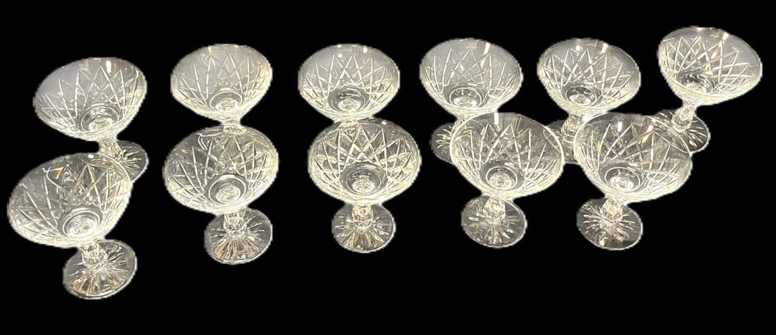 SET OF 11 WATERFORD CRYSTAL CHAMPAGNE GLASSES (1 of 3)