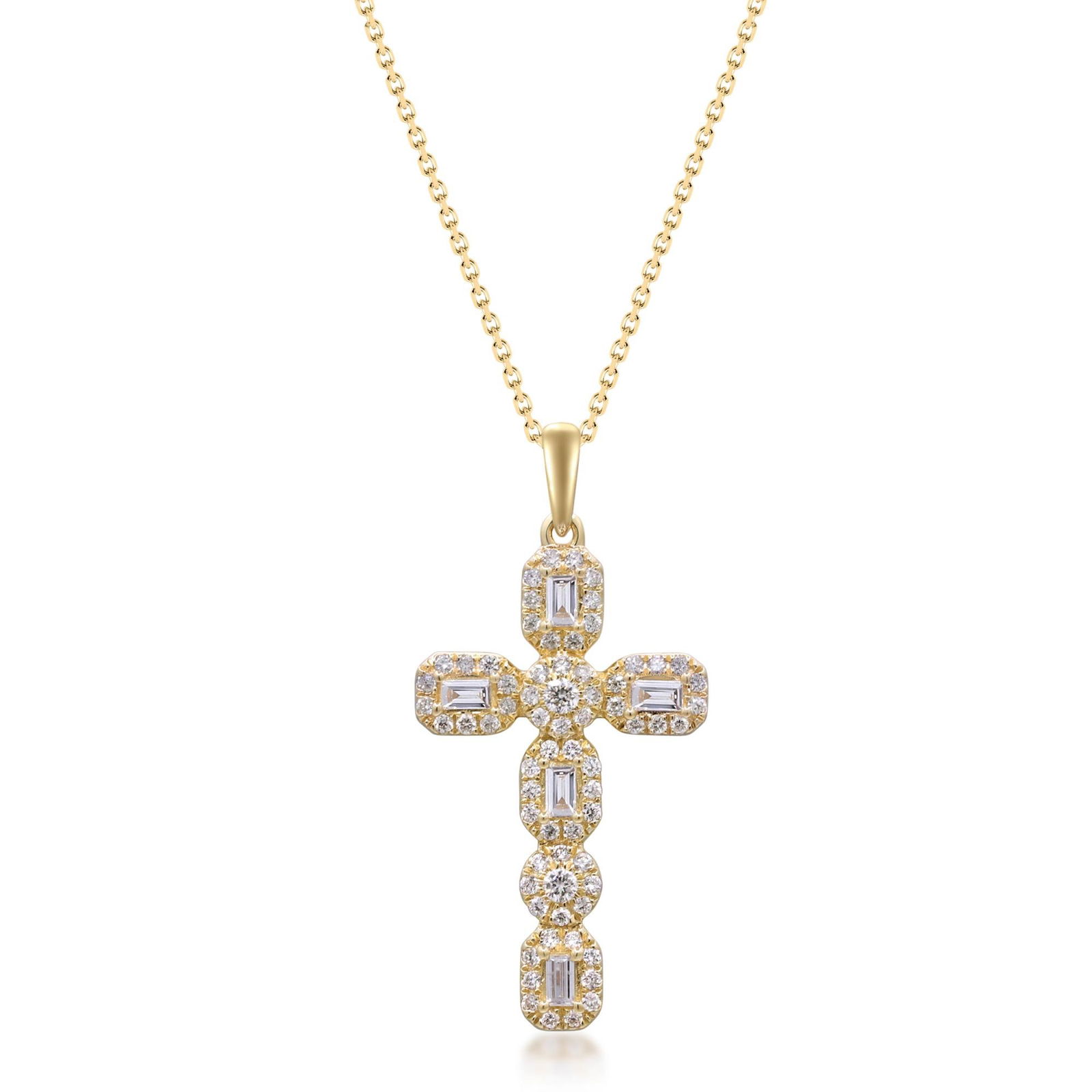 14KT GOLD DIAMOND CROSS PENDANT/NECKLACE (1 of 2)