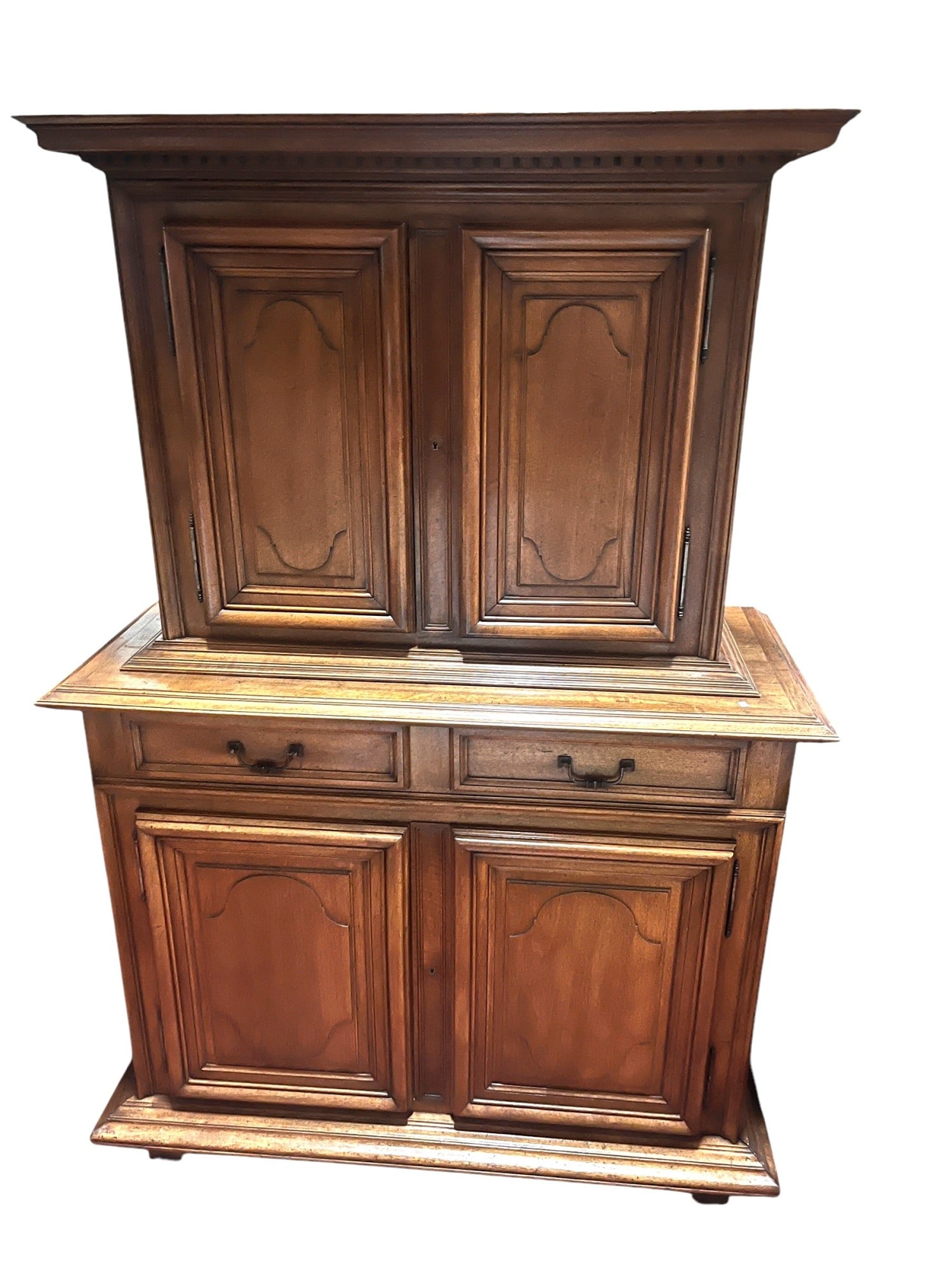 CIRCA 1860 FRENCH MAHOGANY CABINET: CIRCA 1860 FRENCH MAHOGANY CABINET. PROVENANCE: FROM FINDER'S FAYRE ANTIQUES, BEAUMONT, TEXAS. Height: 76 in. by Width: 51 in. by Depth: 22 in.