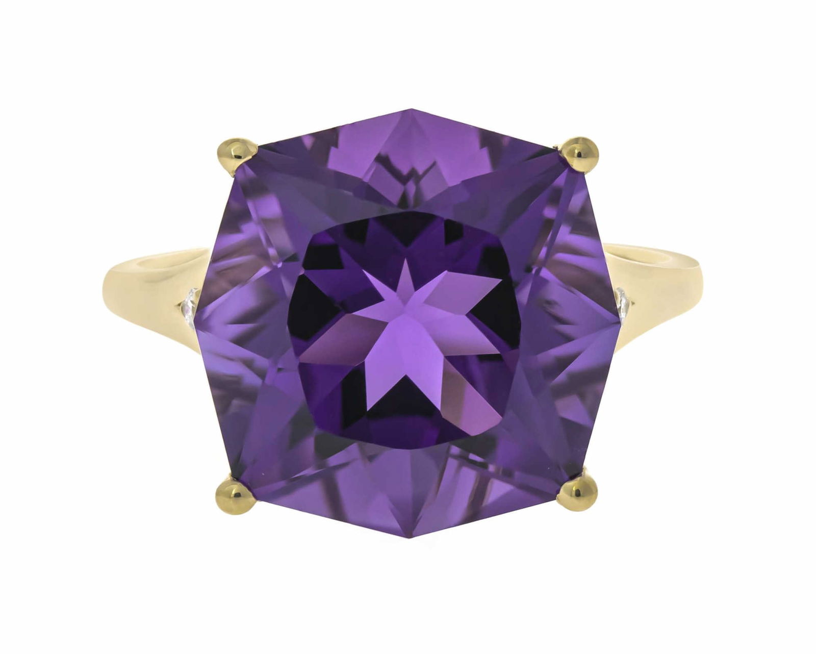 14KT YELLOW GOLD AMETHYST RING (1 of 2)