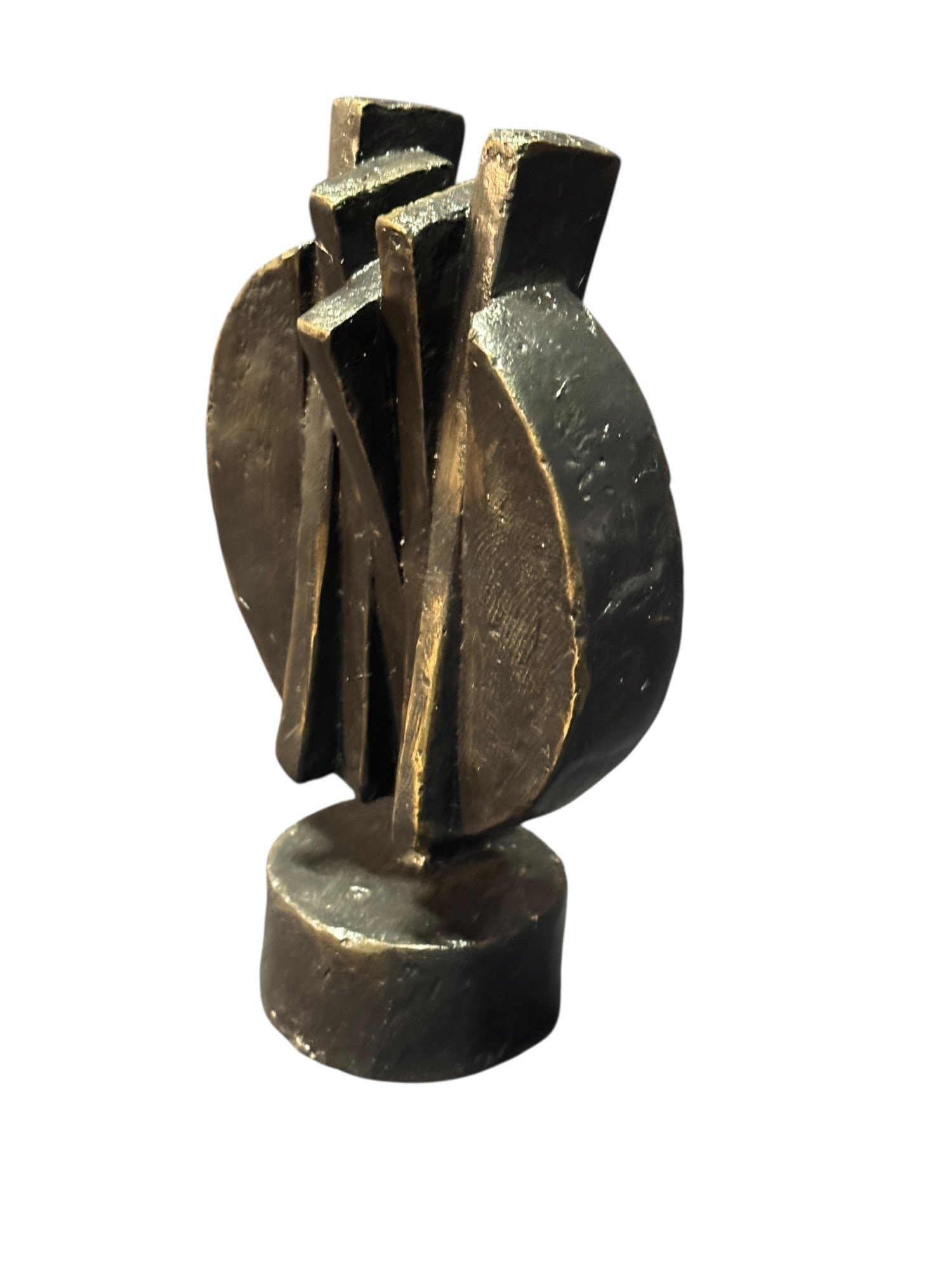 DESCONSTRUCTION BRONZE SCULPTURE: DESCONSTRUCTION BRONZE SCULPTURE. Height: 9 in. by Width: 5.5 in. by Depth: 3 in.