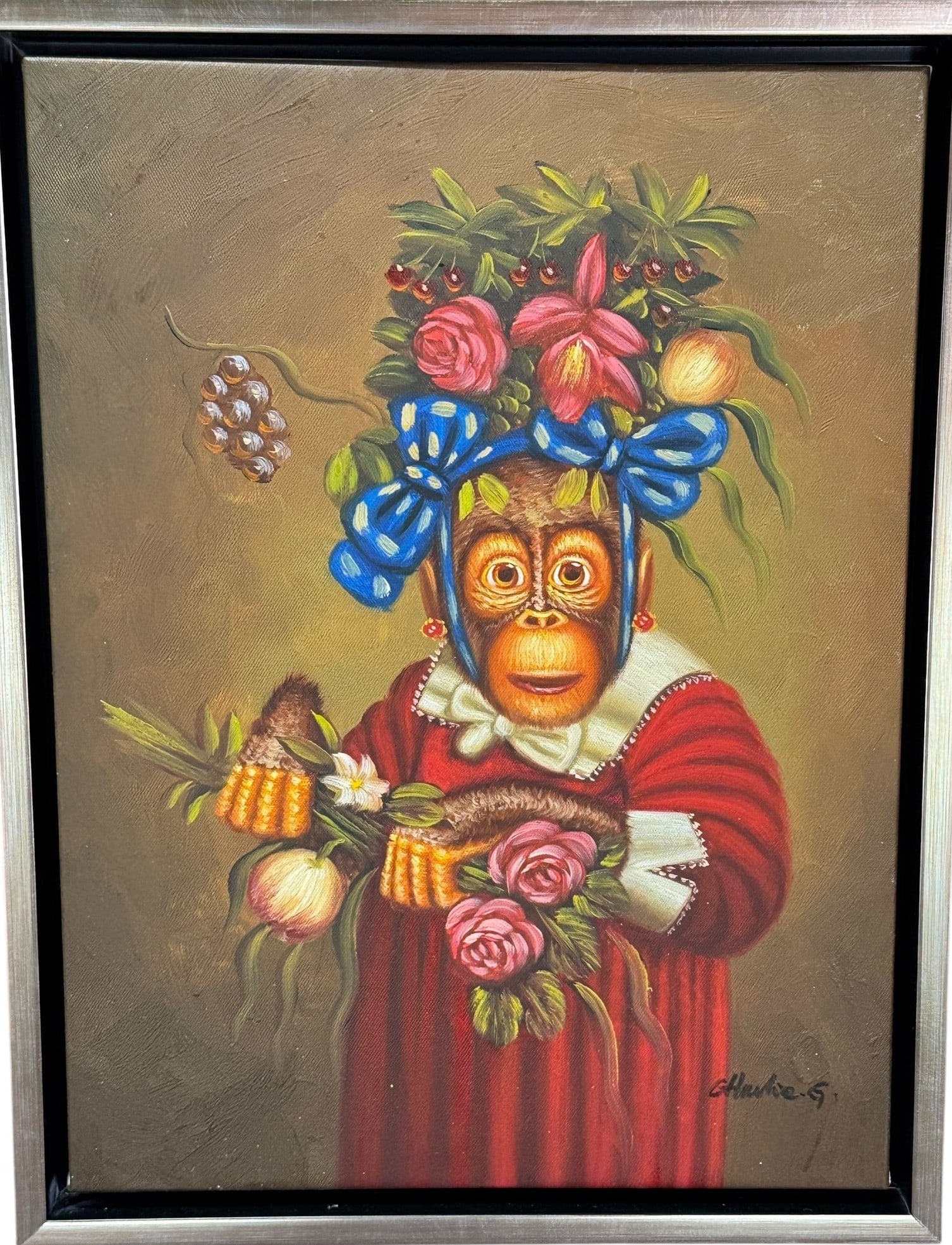 HAND PAINTED MONKEY AFTER DONALD ROLLER WILSON (1 of 3)