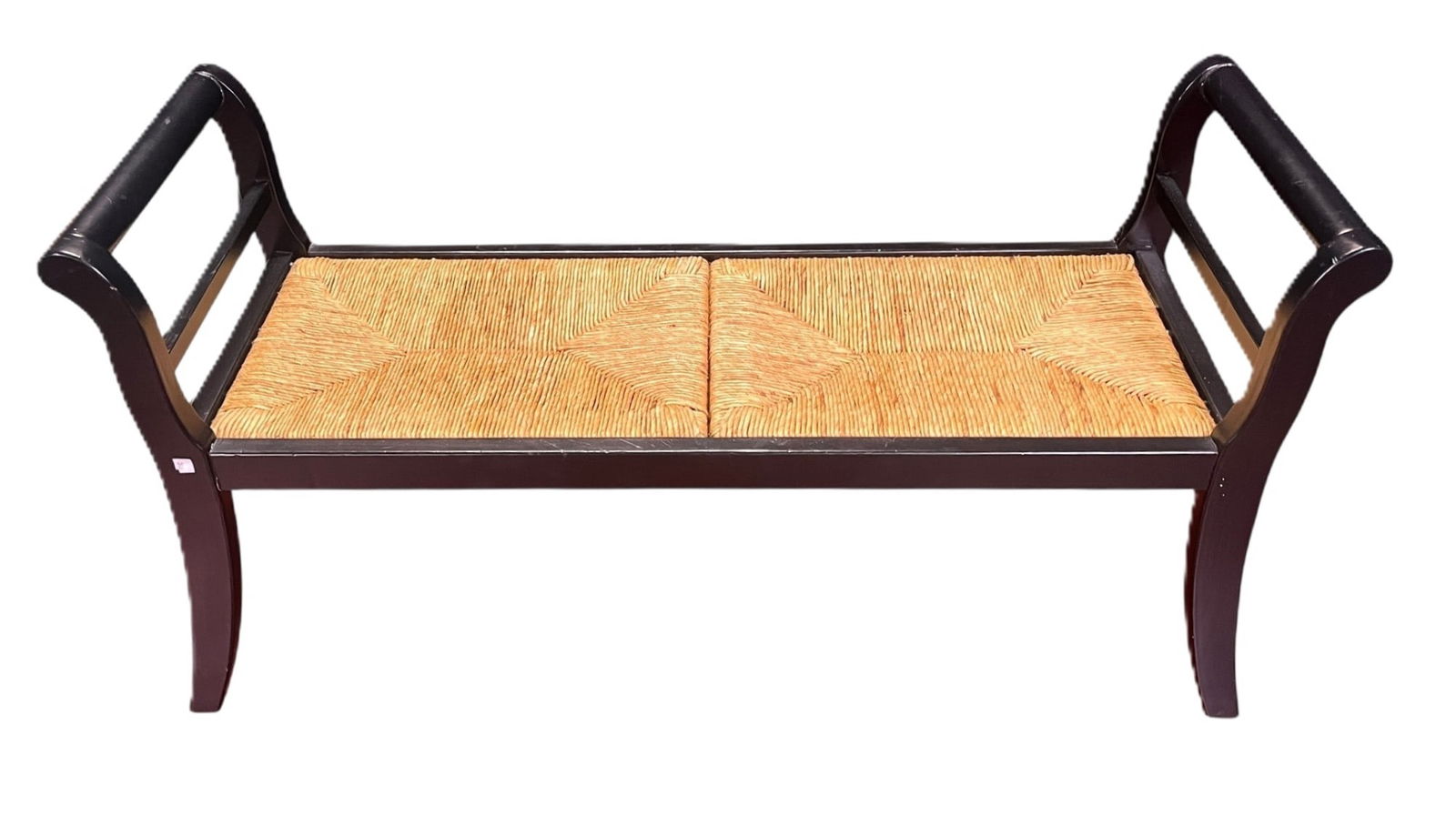 EBONIZED WOVEN SEAT BENCH (1 of 3)