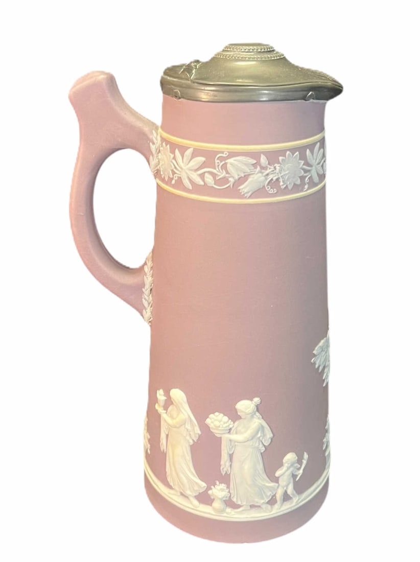 WEDGWOOD LILAC JASPER CATERER'S JUG: WEDGWOOD LILAC JASPER CATERER'S JUG. Height: 9.5 in. by Width: 6 in. by Depth: 6 in.
