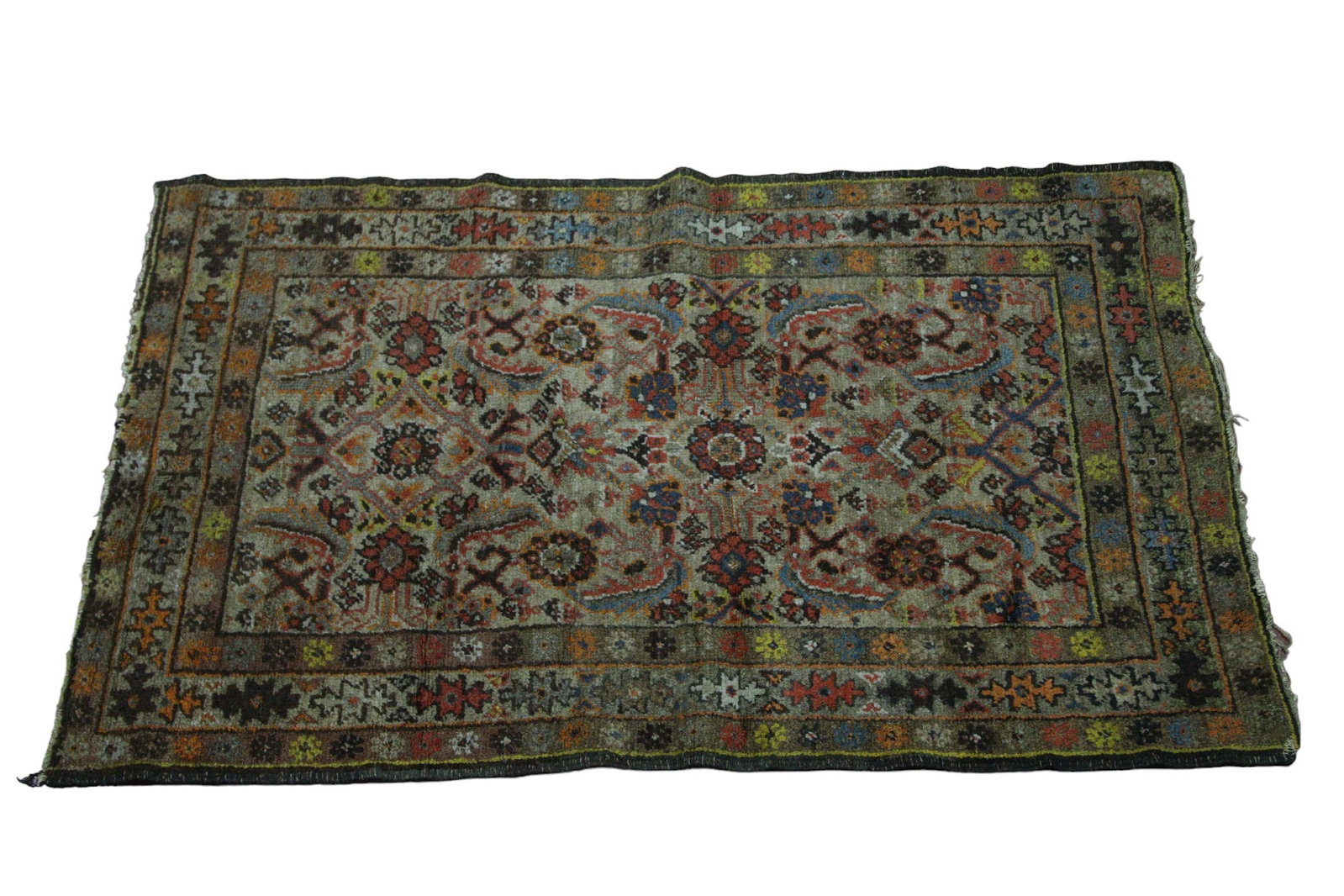HAND KNOTTED PERSIAN AREA RUG: HAND KNOTTED PERSIAN AREA RUG. Height: 67 in. by Width: 41 in.