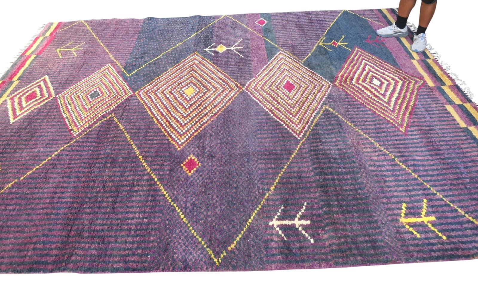 OUSHAK MOROCCAN RUG AFGHAN: OUSHAK MOROCCAN RUG AFGHAN #1231. Height: 12 ft. by Width: 9 ft.