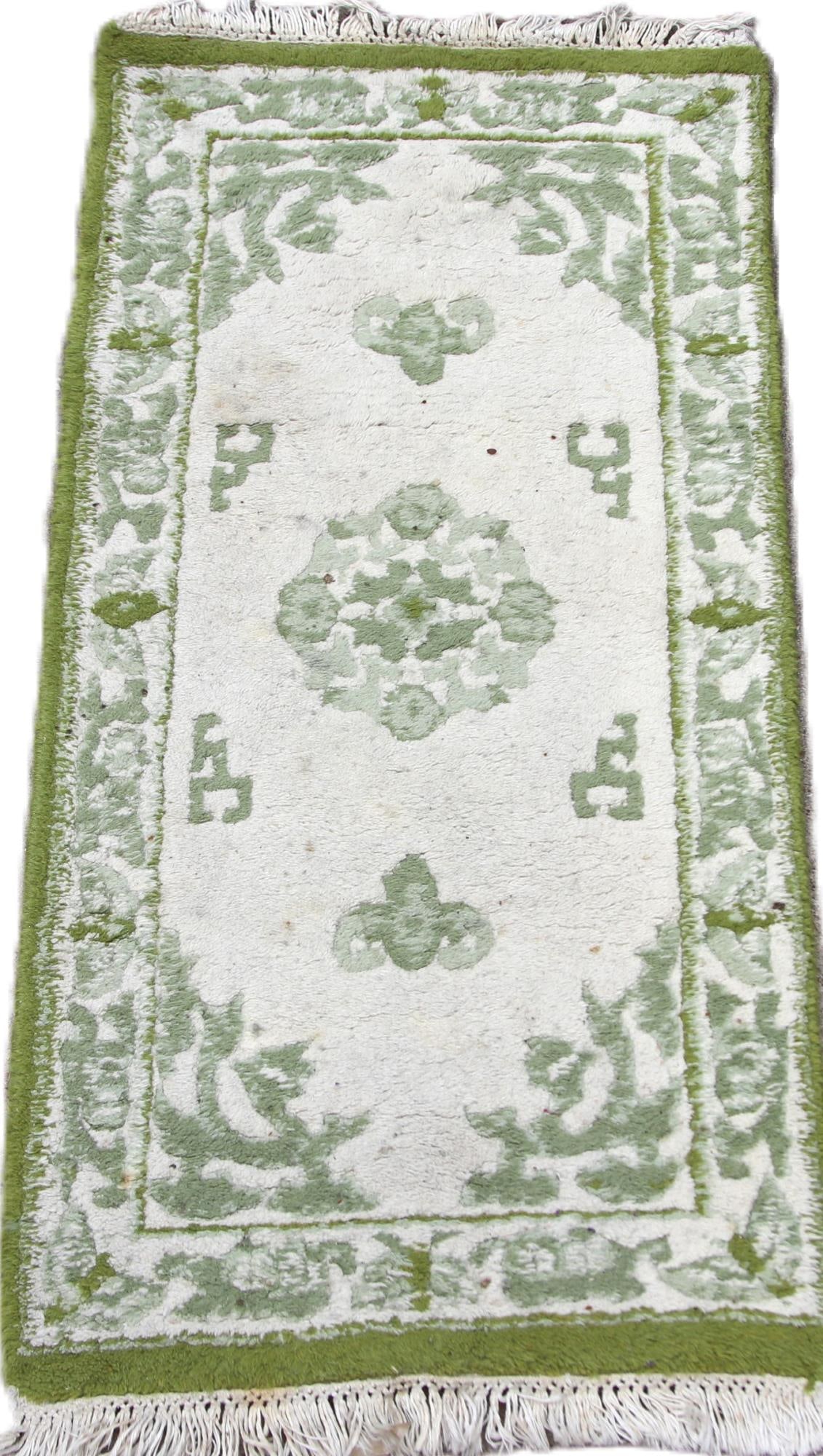 SMALL WOOL RUG: SMALL WOOL RUG. Height: 49 in. by Width: 23 in.