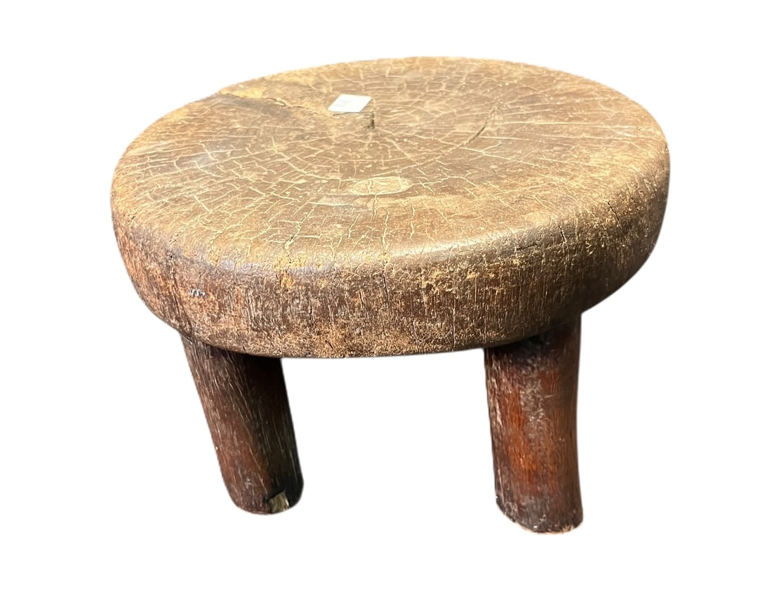 ROUND CHINESE SMALL WOODEN STOOL (1 of 3)