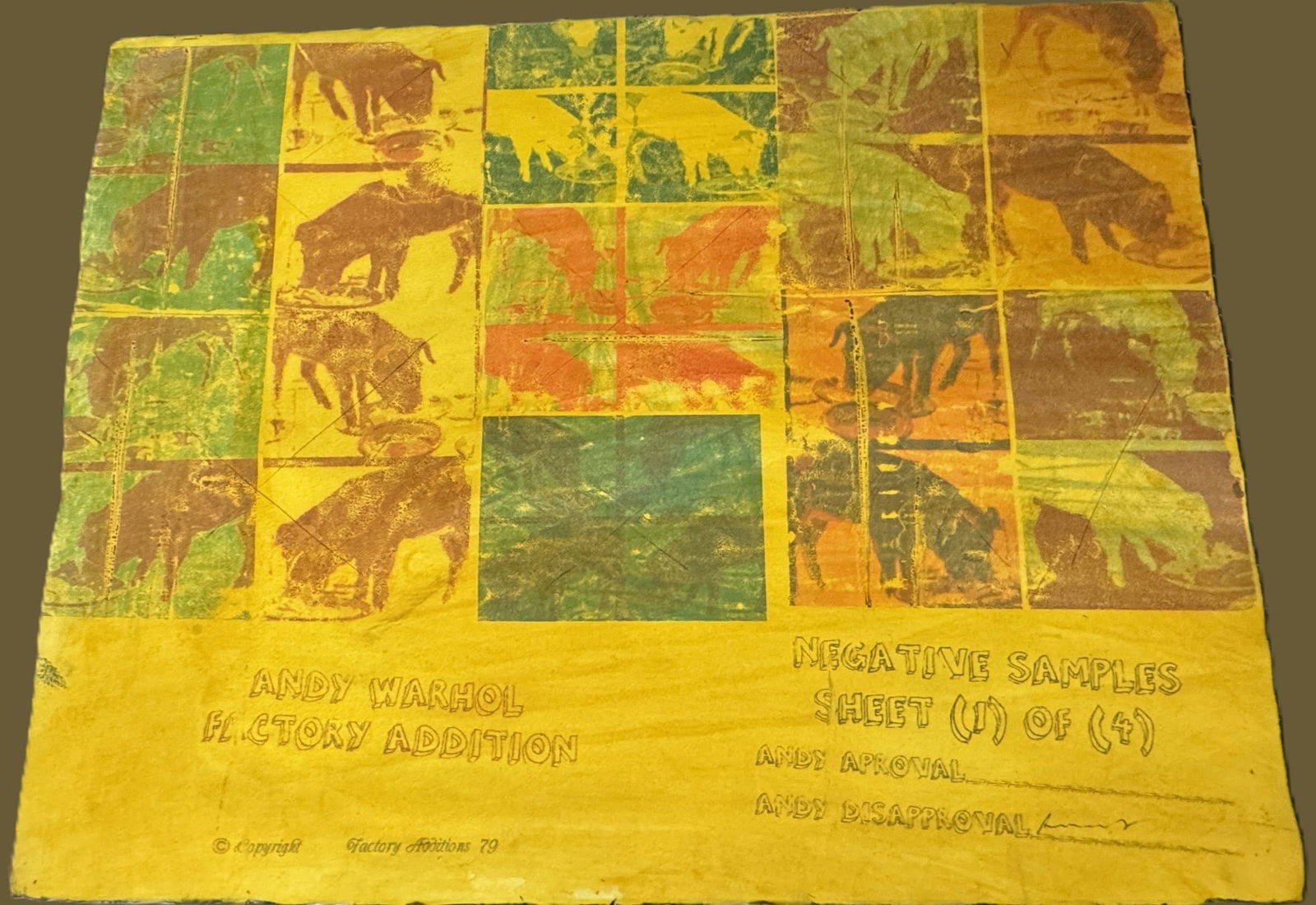 ANDY WARHOL "NEGATIVE SAMPLE SHEET" - 2