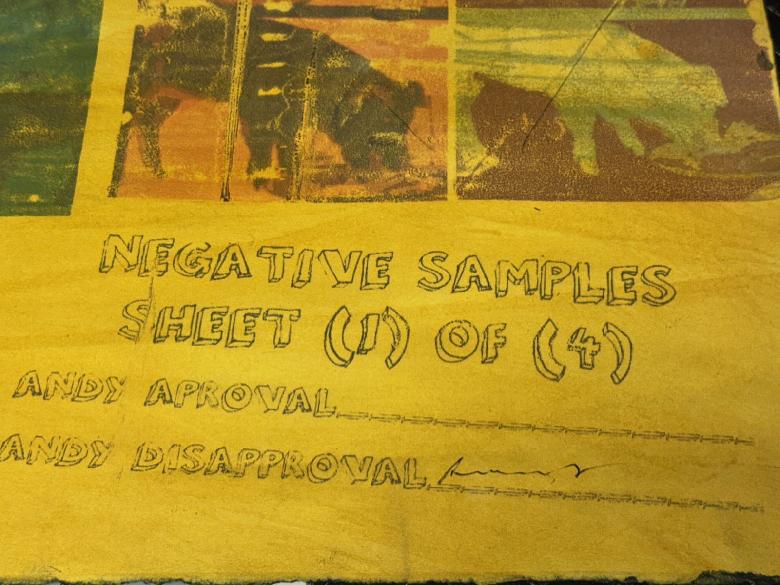 ANDY WARHOL "NEGATIVE SAMPLE SHEET" - 6