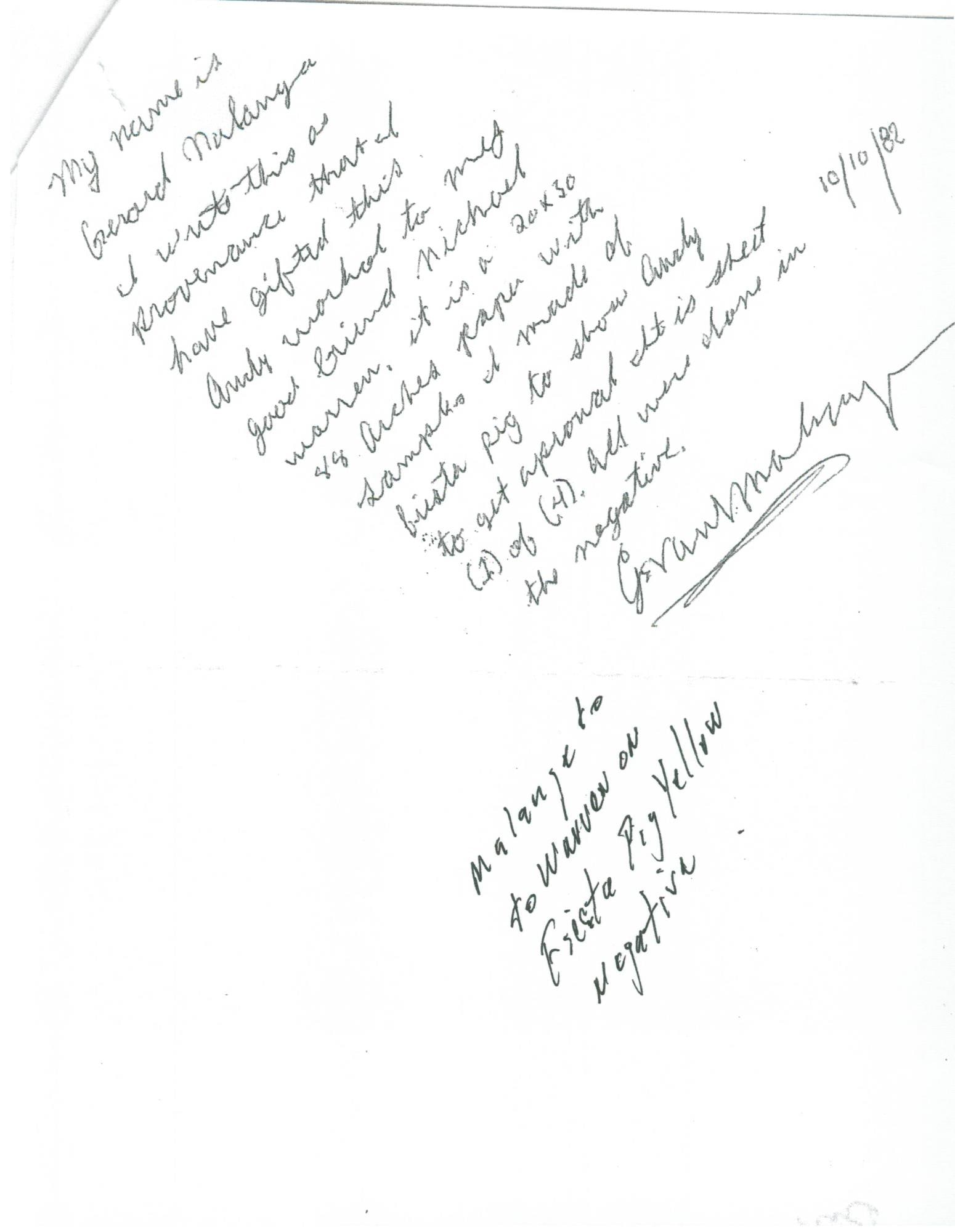 ANDY WARHOL "NEGATIVE SAMPLE SHEET" - 9