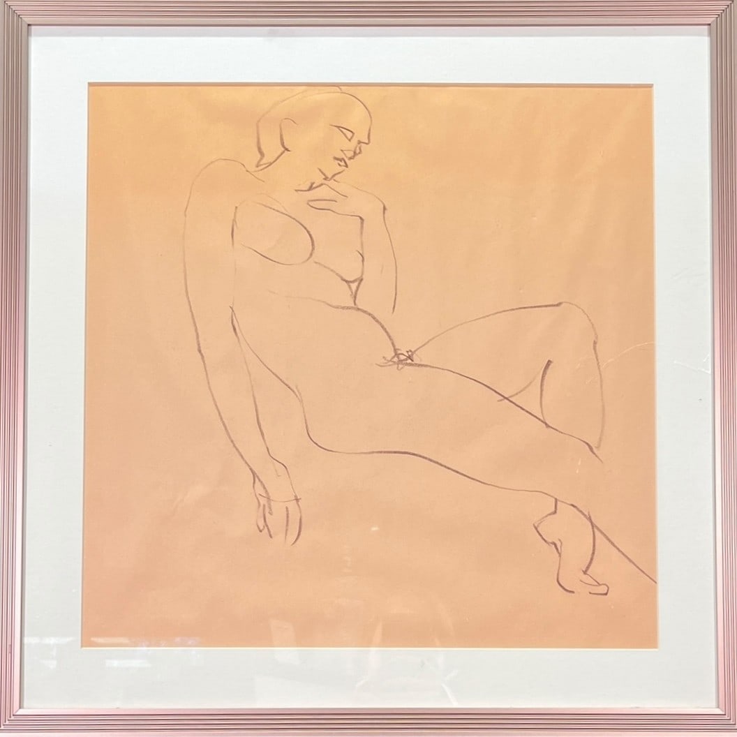 NUDE DRAWING FRAMED: NUDE DRAWING FRAMED Height: 23 in. by Width: 23 in. by Depth: 1 IN.
