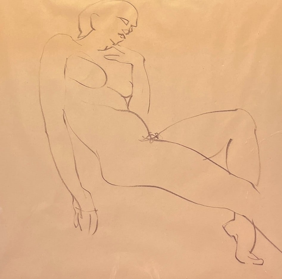 NUDE DRAWING FRAMED - 2