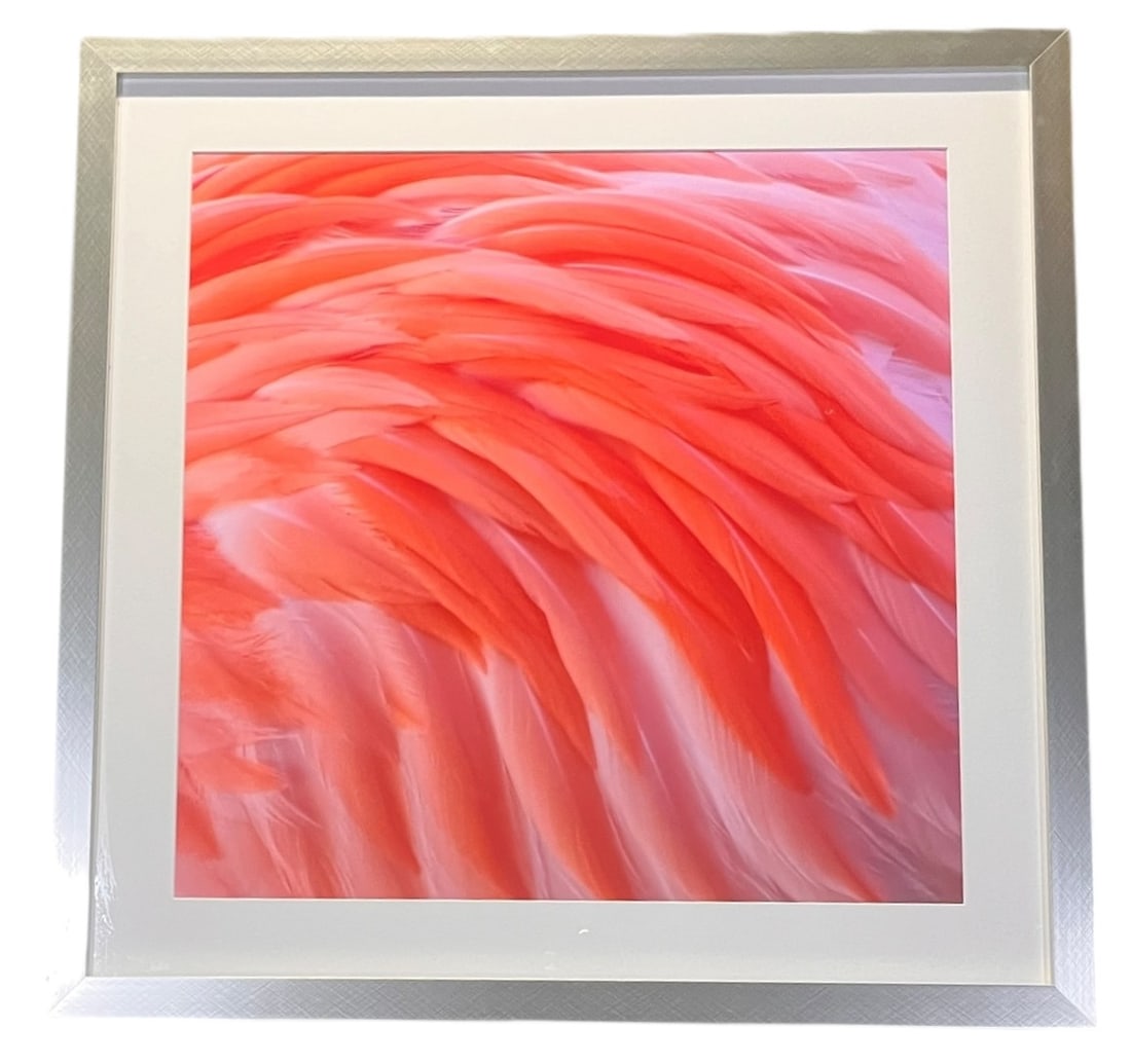 FRAMED MODERN ABSTRACT PRINT ON PAPER: FRAMED MODERN ABSTRACT PRINT ON PAPER. Height: 38 in. by Width: 38 in. by Depth: 2 in.