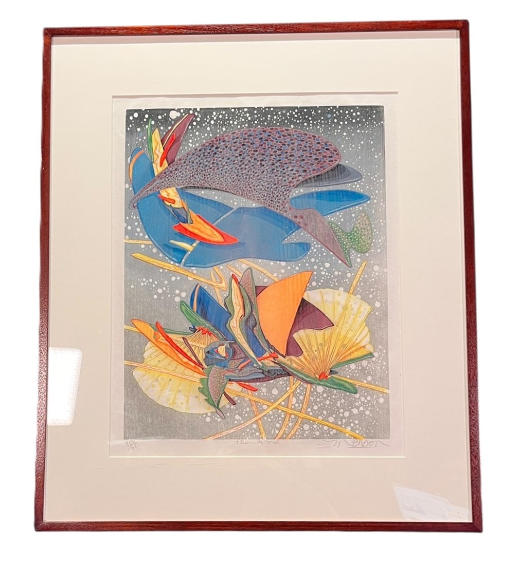 "FLEUR DE MAL" WOODBLOCK PRINT BY JAMES MONSON (1 of 5)