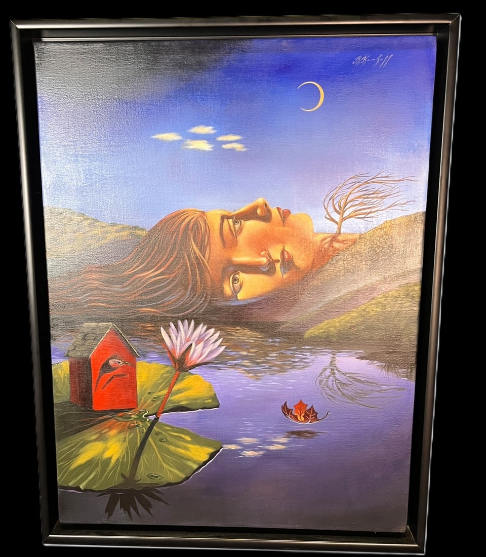 "DREAMING IN DOUBLE TIME" BY KATHLEEN KINKOPF: "DREAMING IN DOUBLE TIME" BY KATHLEEN KINKOPF. ACRYLIC ON CANVAS Height: 34.5 in. by Width: 26 in. by Depth: 1 IN.